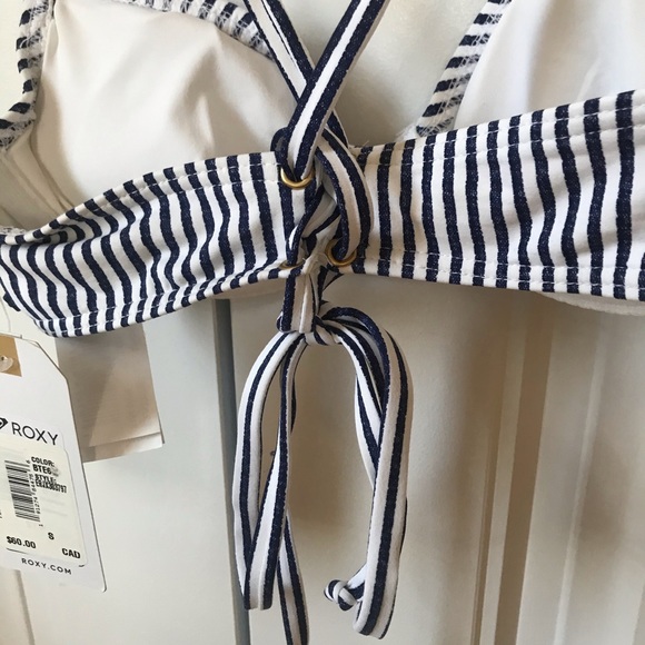 NWT Roxy Striped Bikini Top - Picture 3 of 5